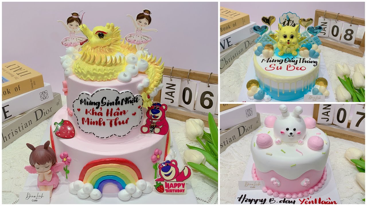 Làm bánh kem con rồng, bánh kem thỏ, bánh kem mèo | Make dragon cake, rabbit cake, cat cake