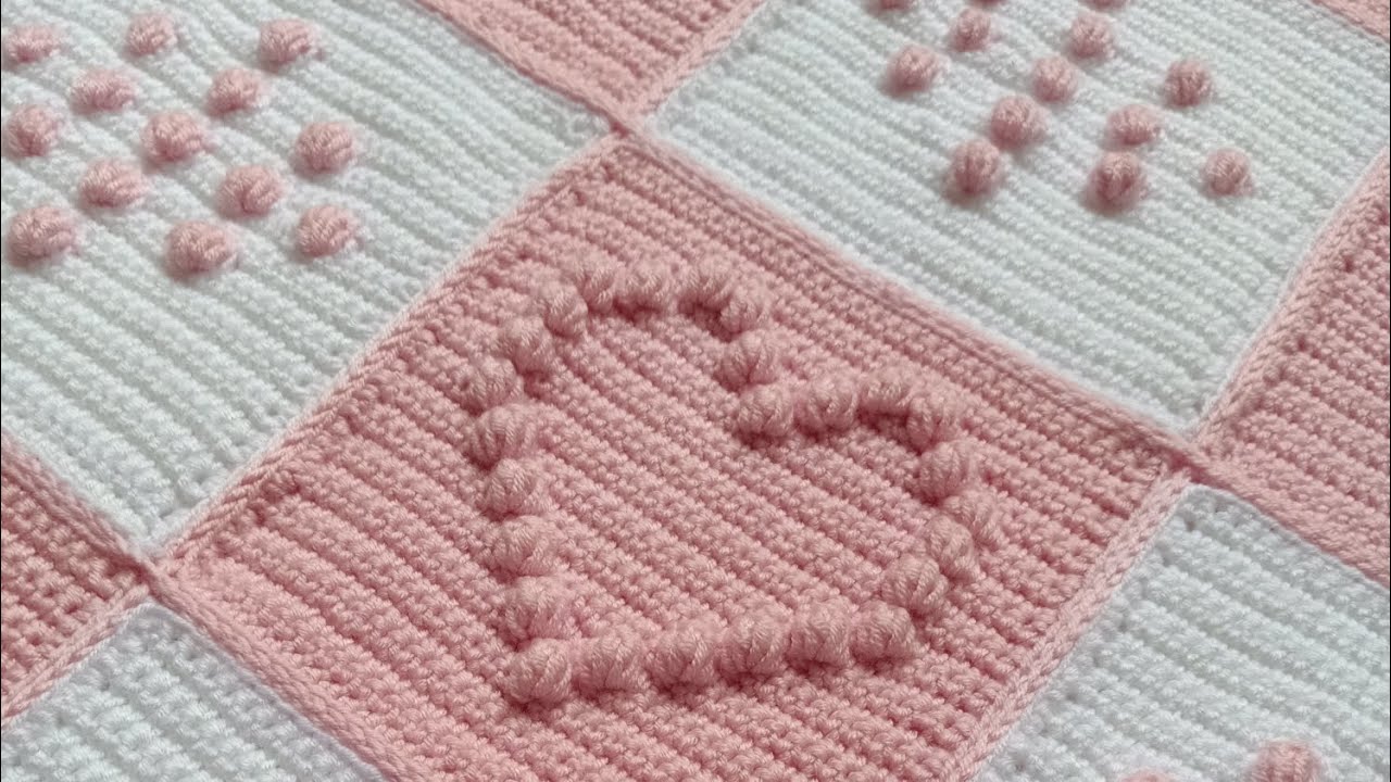 #بطانية بيبي   part1# ❤ #heart #crochet #blanket#
