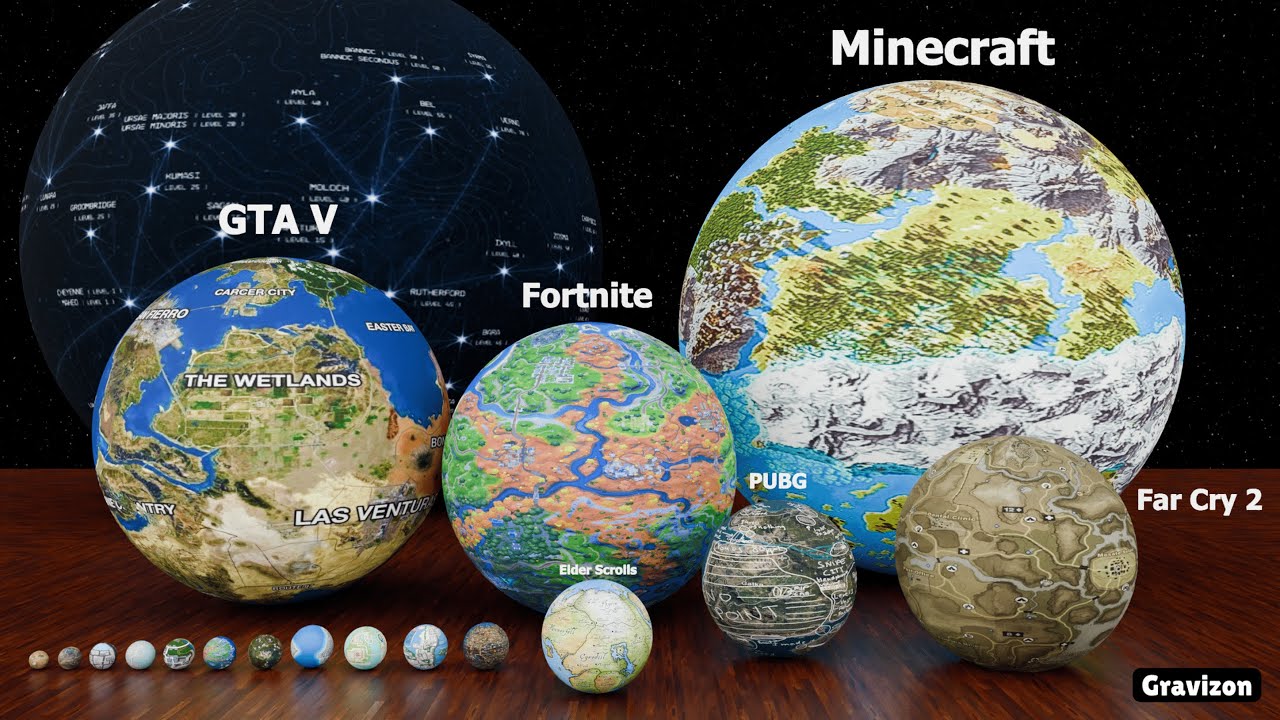 Every Video Game Map Size Comparison in Planet Scale (2026)
