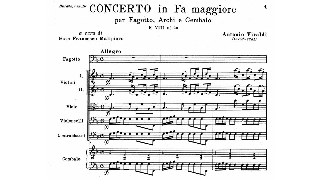 Antonio Vivaldi: Bassoon Concerto in F Major, RV 489