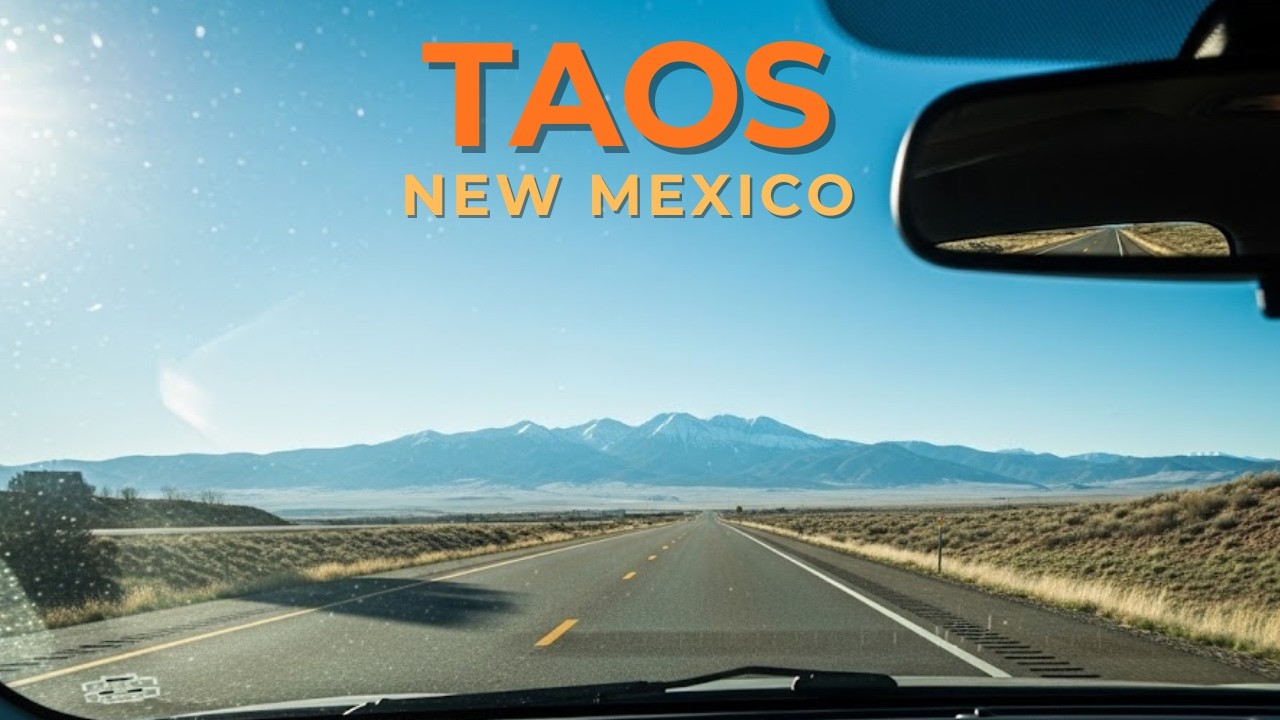ASMR Driving: Into Taos, New Mexico & Back on a Cold Spring Day
