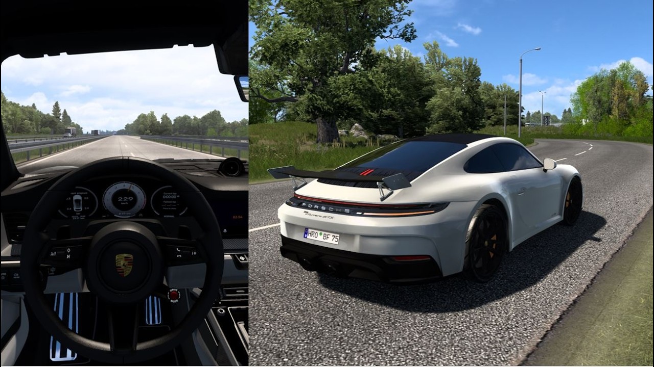 Porsche 911, Carrera GTS, Euro Truck Simulator 2 Car Driving, PC Gameplay #eurotrucksimulator2 #ets2