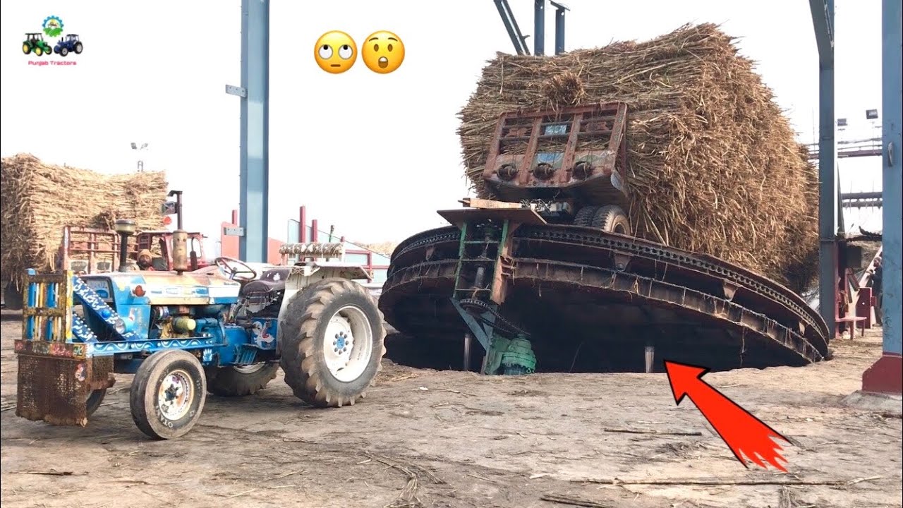 Ford and Belarus Hydraulic Unloading System of Sugarcane load Trailer