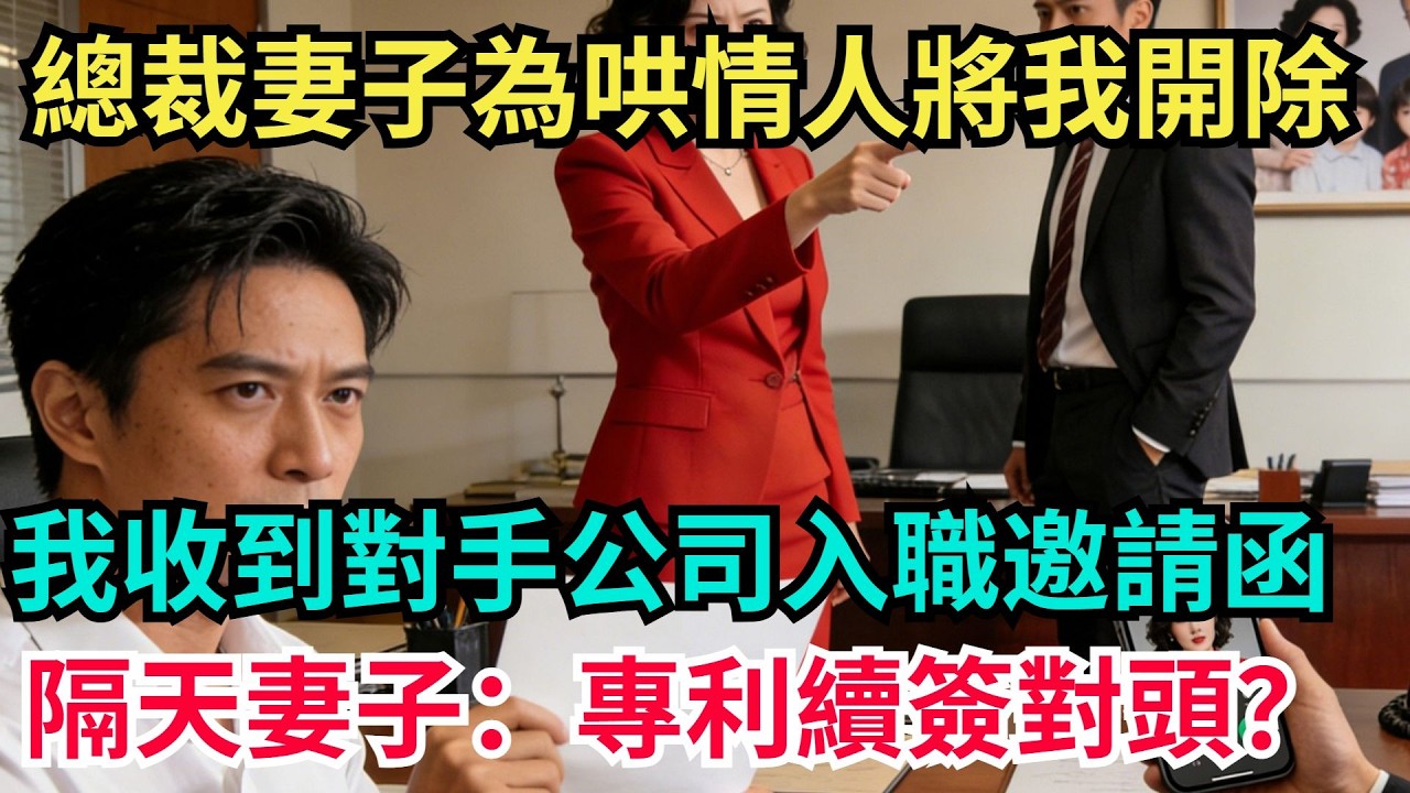 總裁妻子為哄情人將我開除，我正好收到對手公司女CEO的入職邀請函，我平靜走人，隔天妻子來電：“妳的專利怎麼續簽到了競品公司？【阿文情感】#男頻小說#故事#情感#都市#小說#爽文
