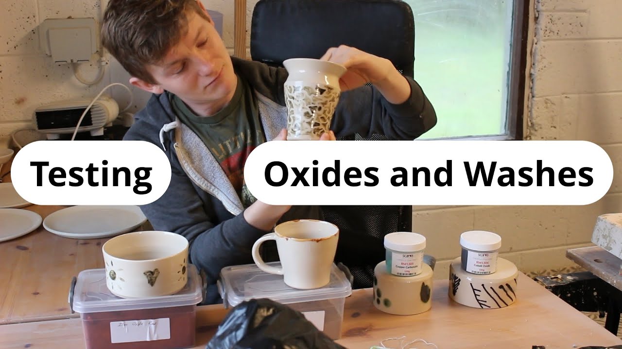Testing Pottery Oxides & Washes for the First Time | Full Process + Glazed Results