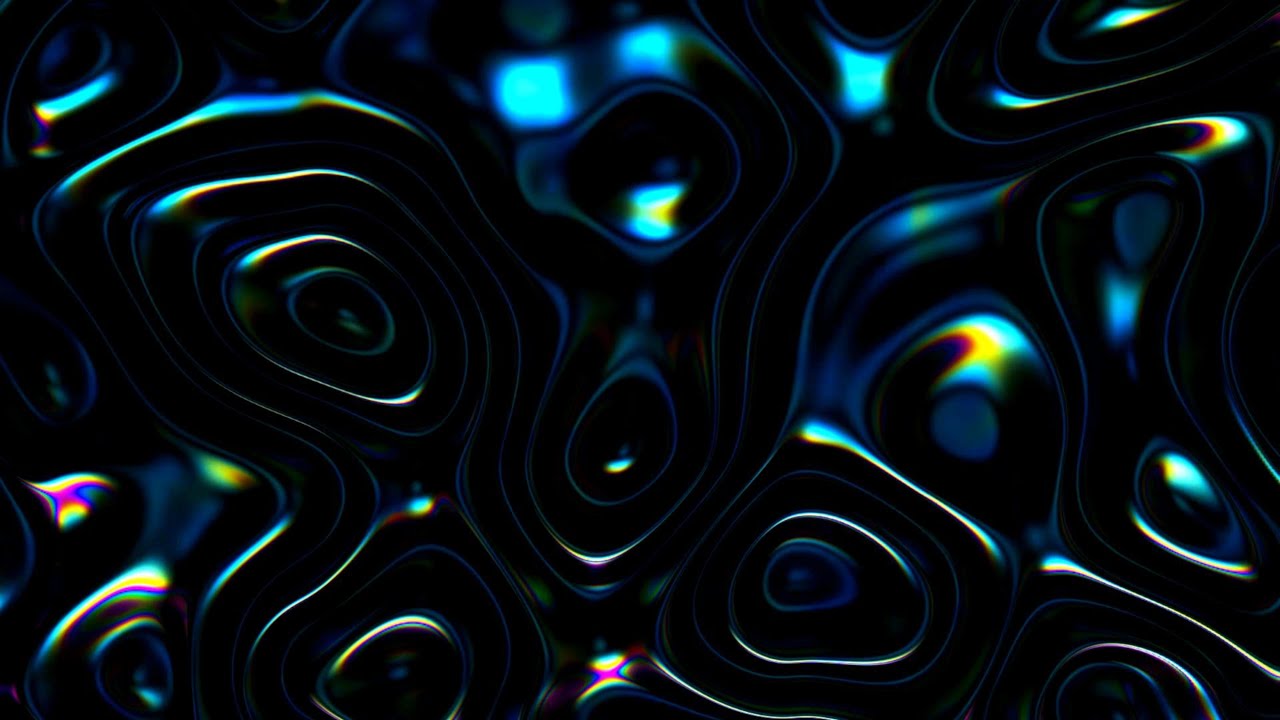 🎬 4K – Абстрактные Жидкие Волны Глубокого Синего с Призматическими Отражениями (Без Звука)