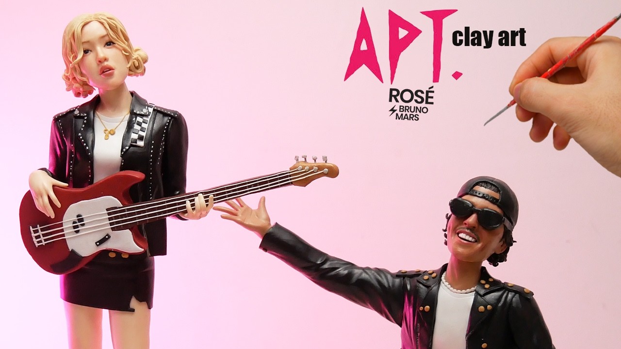 ROS&Eacute; & Bruno Mars made from polymer clay | APT 【Clay producer Leo】