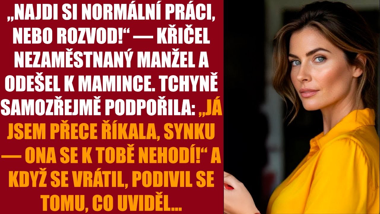 „Najdi si normální práci, nebo rozvod!“ — křičel nezaměstnaný manžel a odešel k mamince. Tchyně...