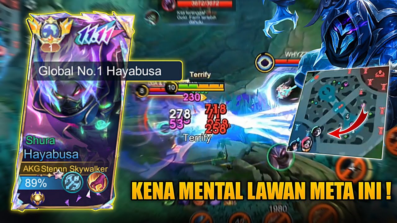 KENA MENTAL LAWAN META HARAM INI 🙏😭 11K MATCH TOP 1 GLOBAL HAYABUSA GAMEPLAY !