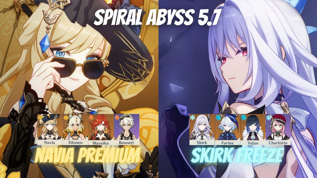 C0 Navia & Mavuika Premium & C0 Skirk Freeze Spiral Abyss 5.7 | Genshin Impact