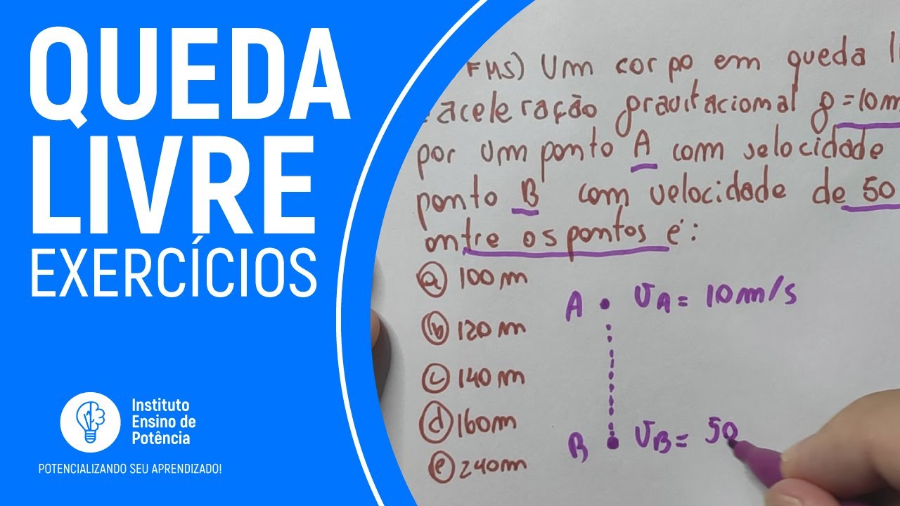 Resolução de Exercícios de Queda Livre Passo a Passo [Física Enem #7]