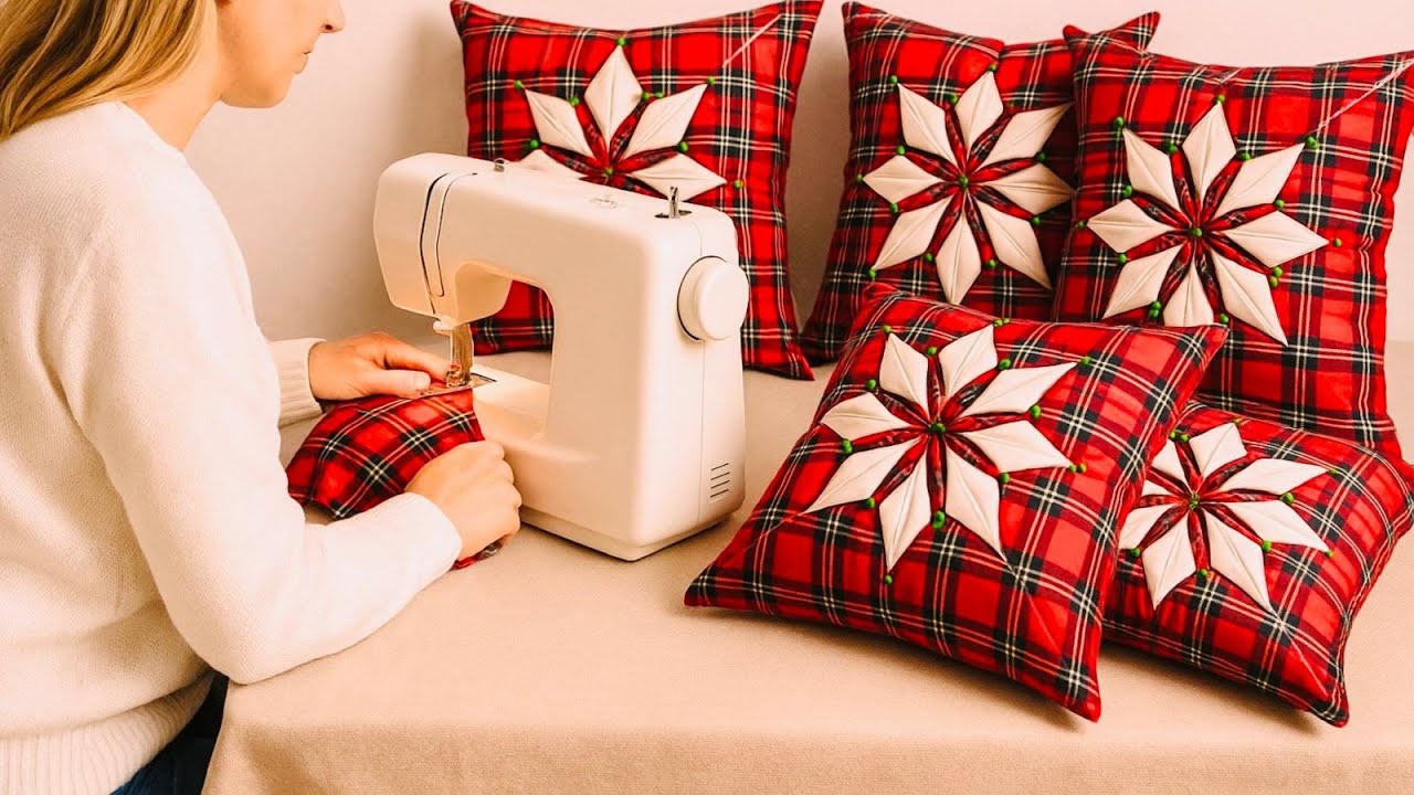 🎄 REGALO PERFECTO PARA ESTAS NAVIDADES / COJÍN ESTRELLA EN PATCHWORK ❤ /Coser con Ulyana
