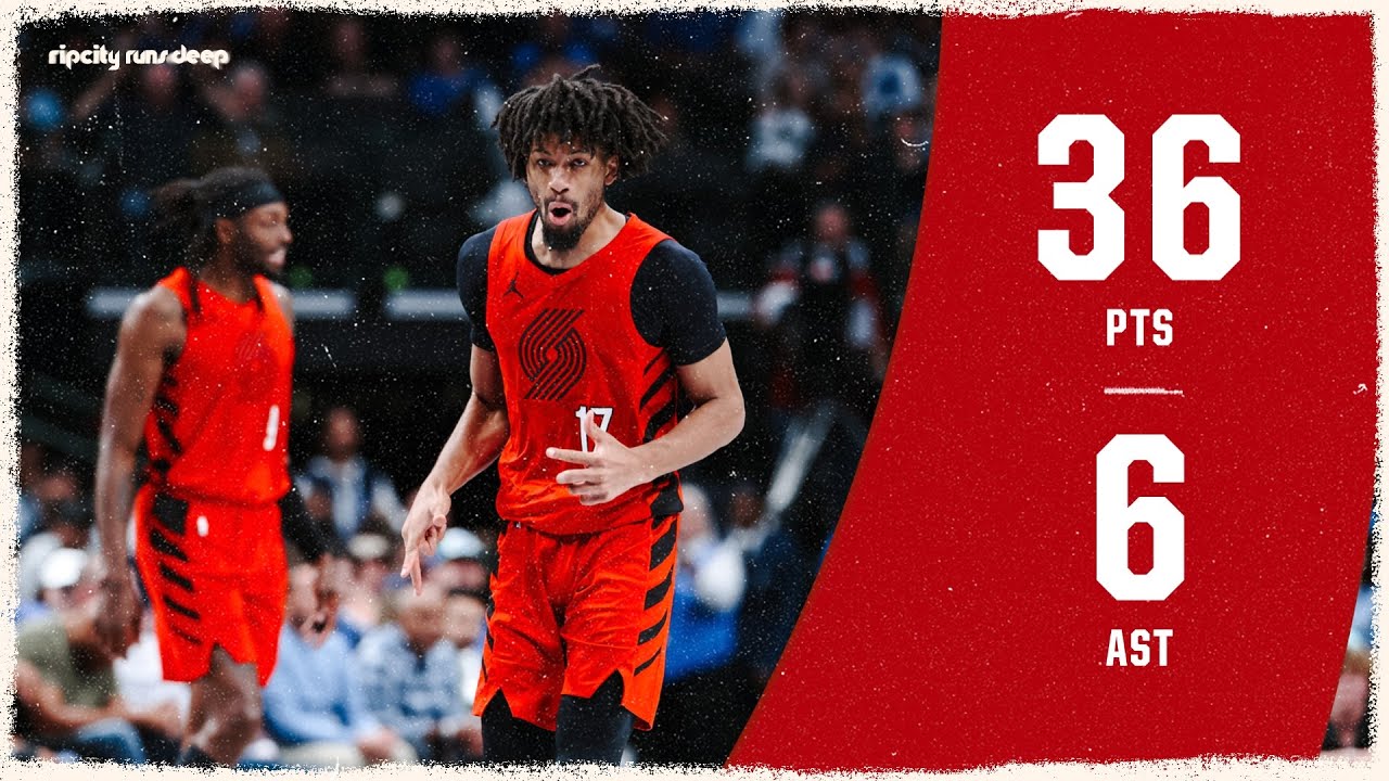 Shaedon Sharpe with a SEASON-HIGH 36 Points Against the Dallas Mavericks | November 16th, 2025