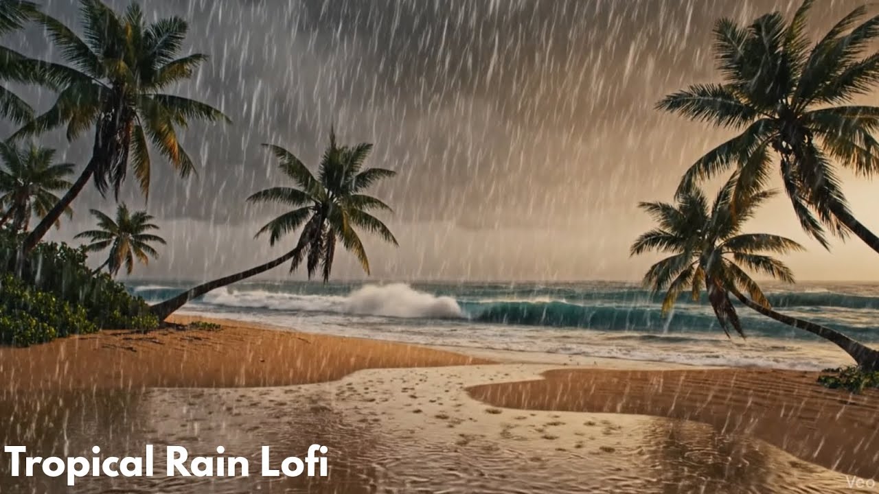 Tropical Rain Lofi | Stormy Beach Jazz Beats for Relaxing, Healing & After-Holiday Calm