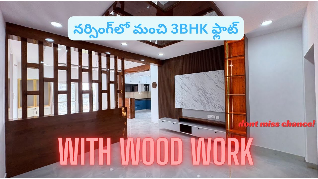 New 3bhk -1750sft with woodwork | flats for sale in narsingi | Hyderabad | 8553447777 |