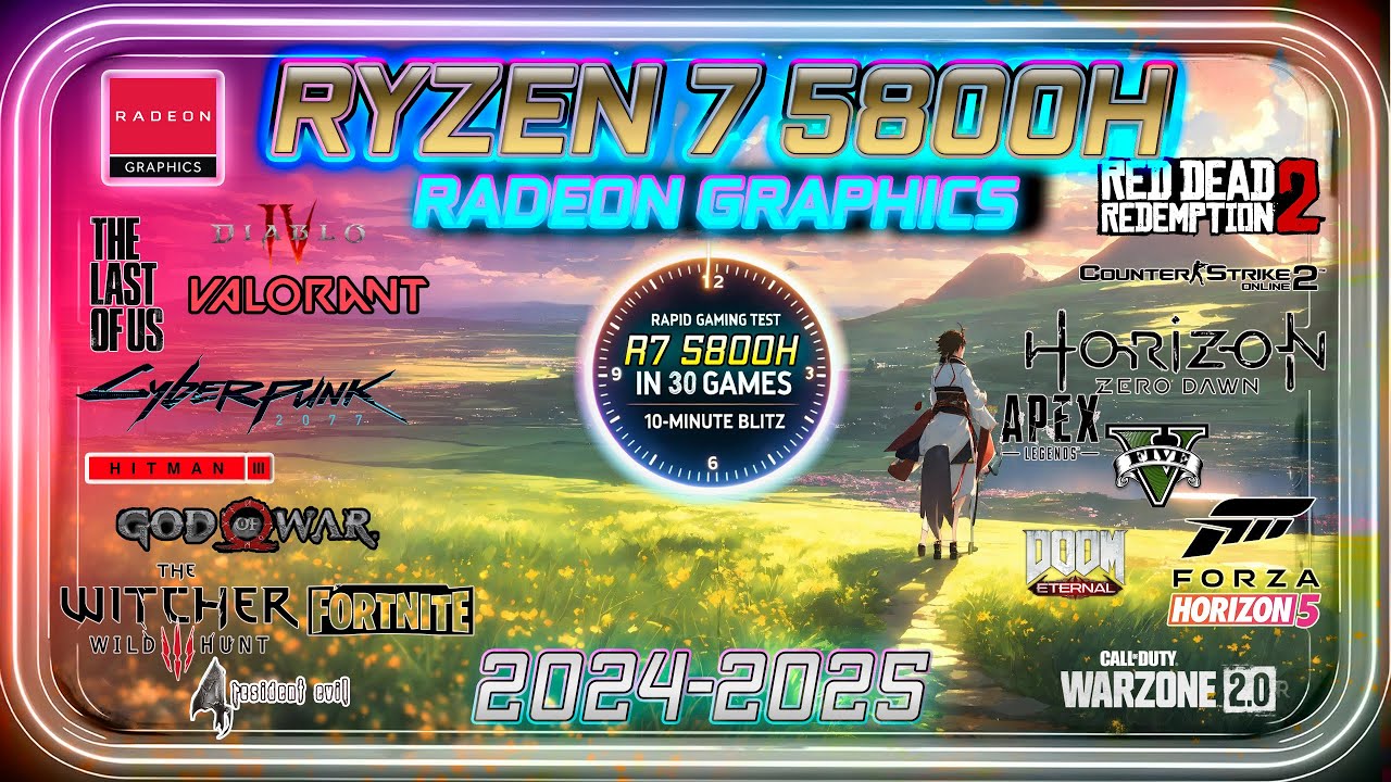 Ryzen 7 5800H IGPU Gaming Test  |  Radeon Graphics in 30 GAMES   | 2024