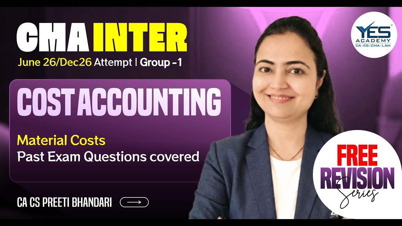 CMA Inter June 2026 | Free Revision Batch | Cost Accounting - Cost Sheet 8 | CA CS Preeti Bhandari