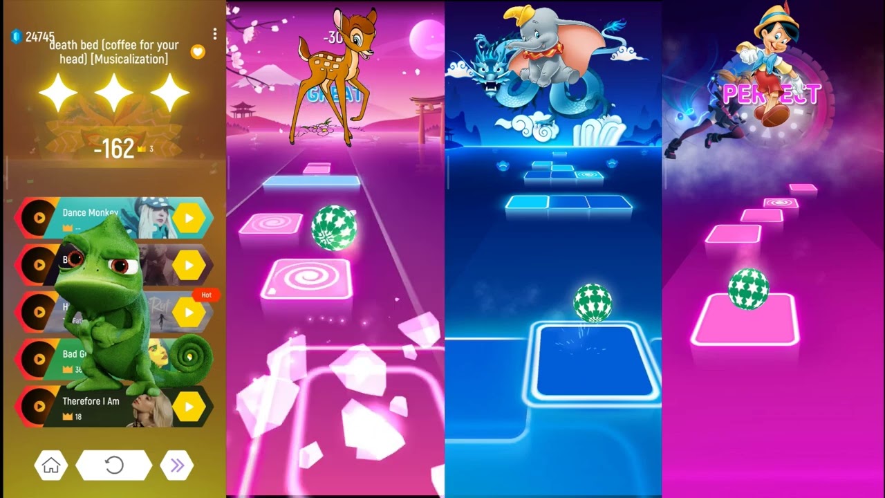 Pascal VS Bambi VS Dumbo VS Pinocio  - Tiles Hop