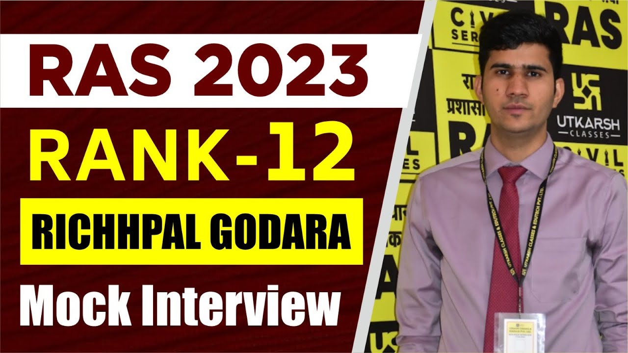 RAS Rank 12 Richhpal Godara | RAS Topper Mock Interview 2023 | RAS Utkarsh