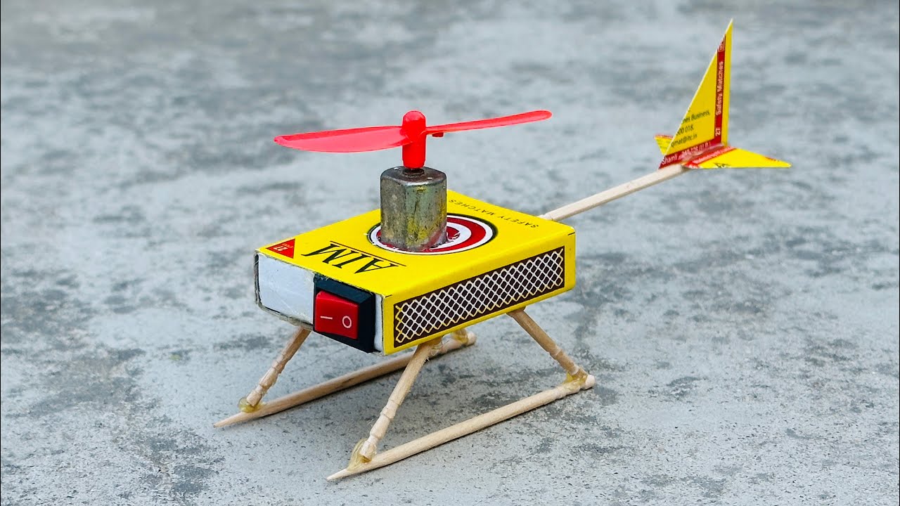 How To Make Match Box Helicopter Car At Home