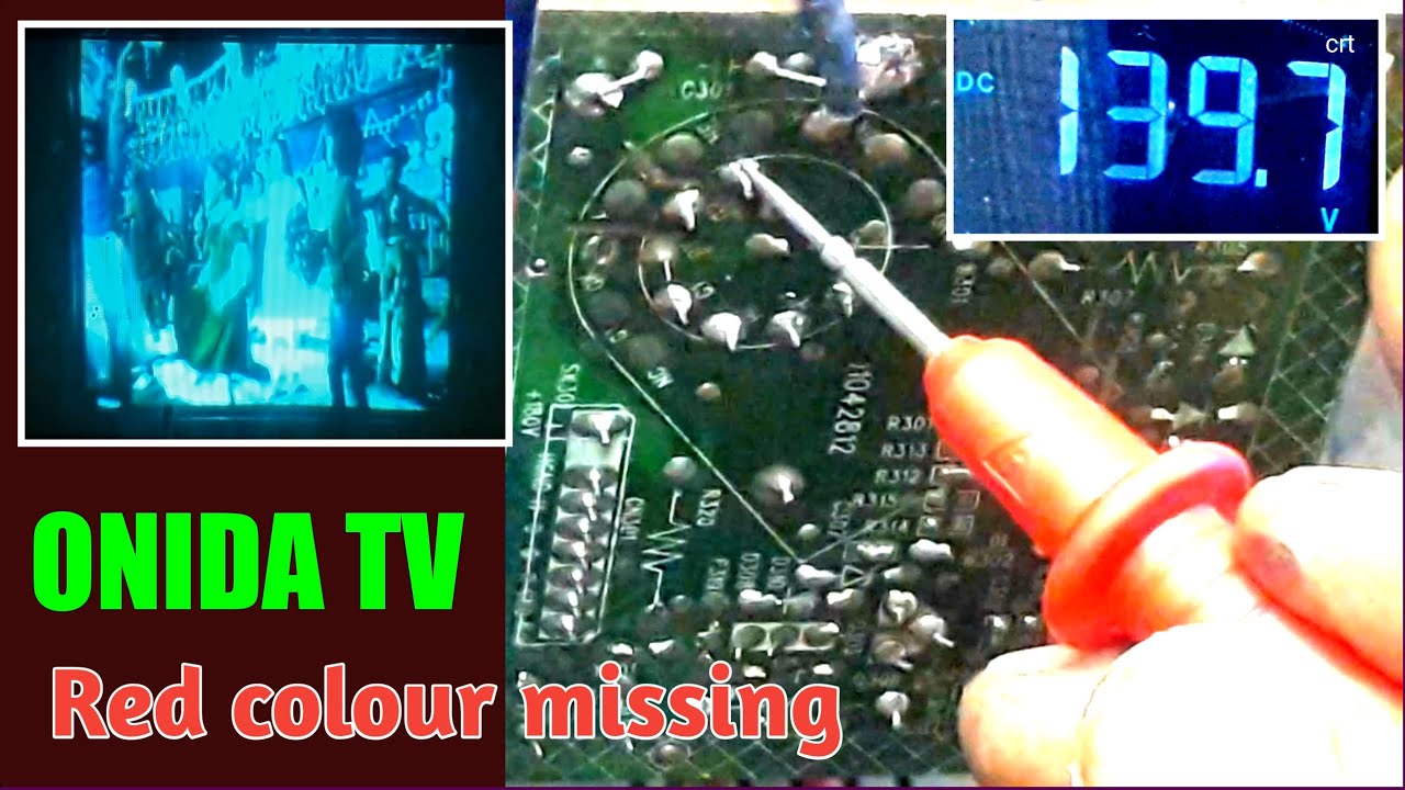 How to repair onida tv red colour problem.