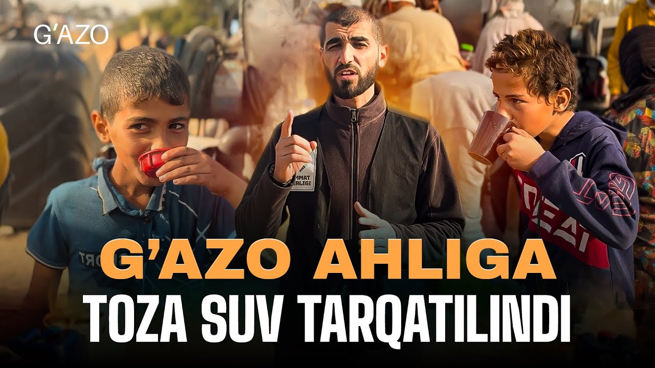 O'zbek birodarlar  nomidan  G'azo ahliga | Toza suv tarqatilindi.