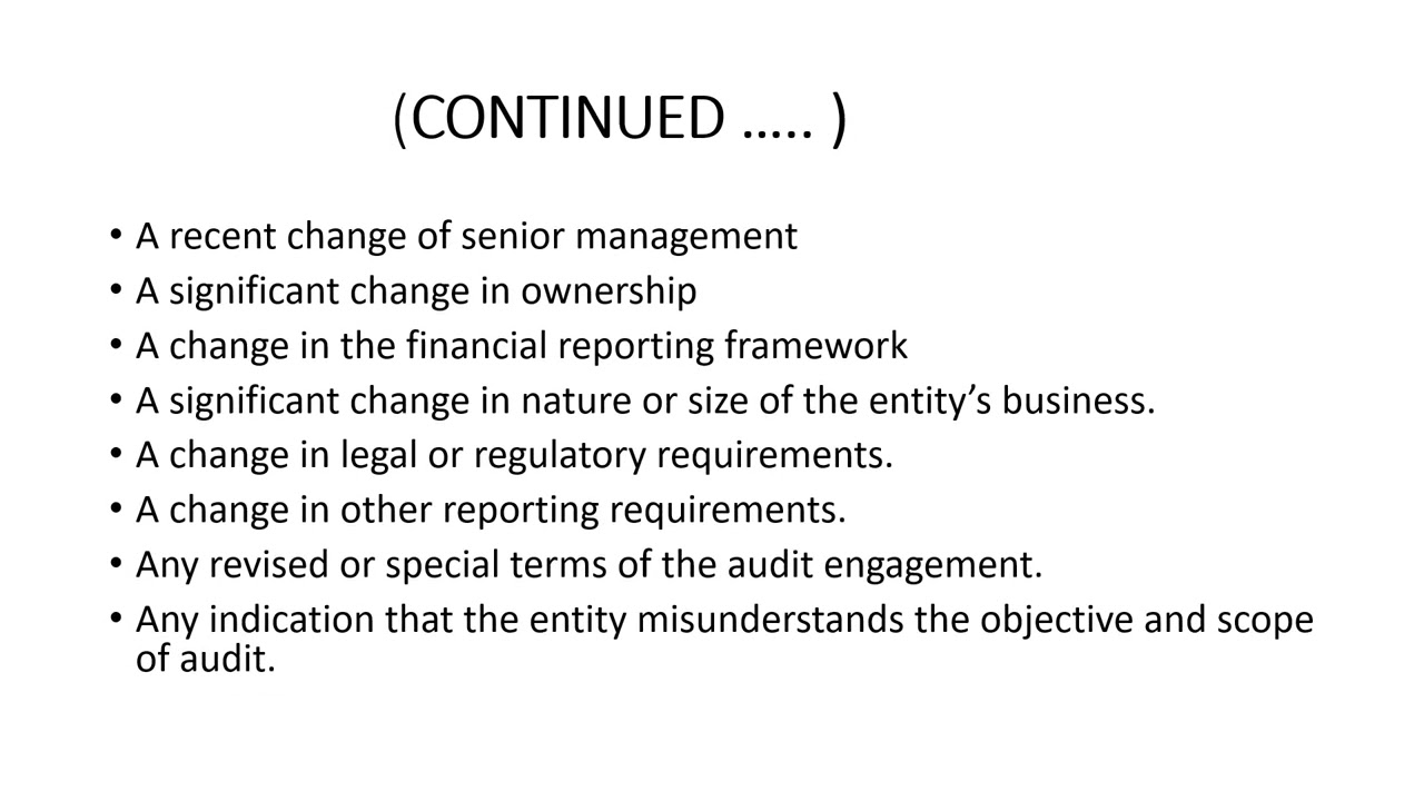 ISA 210  AGREEING THE TERMS OF AUDIT ENGAGEMENT   Summary