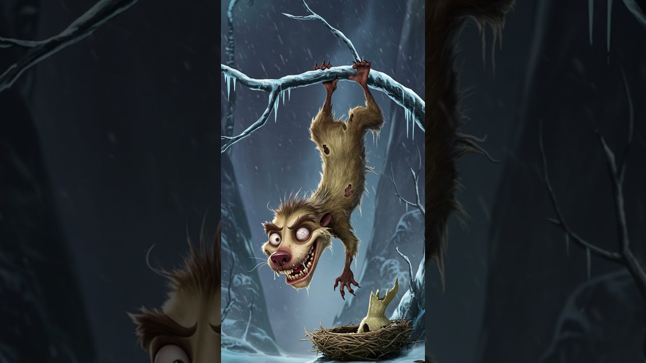 Horror Version of Ice Age 2! Scrat, Crash, Eddie & Ellie as Prehistoric Abominations! ❄️💀 #shorts