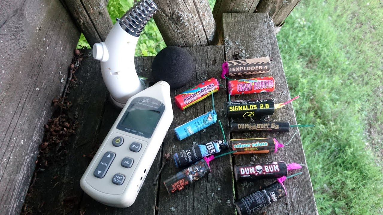 Test mocnych petard na decybelomierzu ! Polenböller Compilation i test mniejszych petard w wodzie