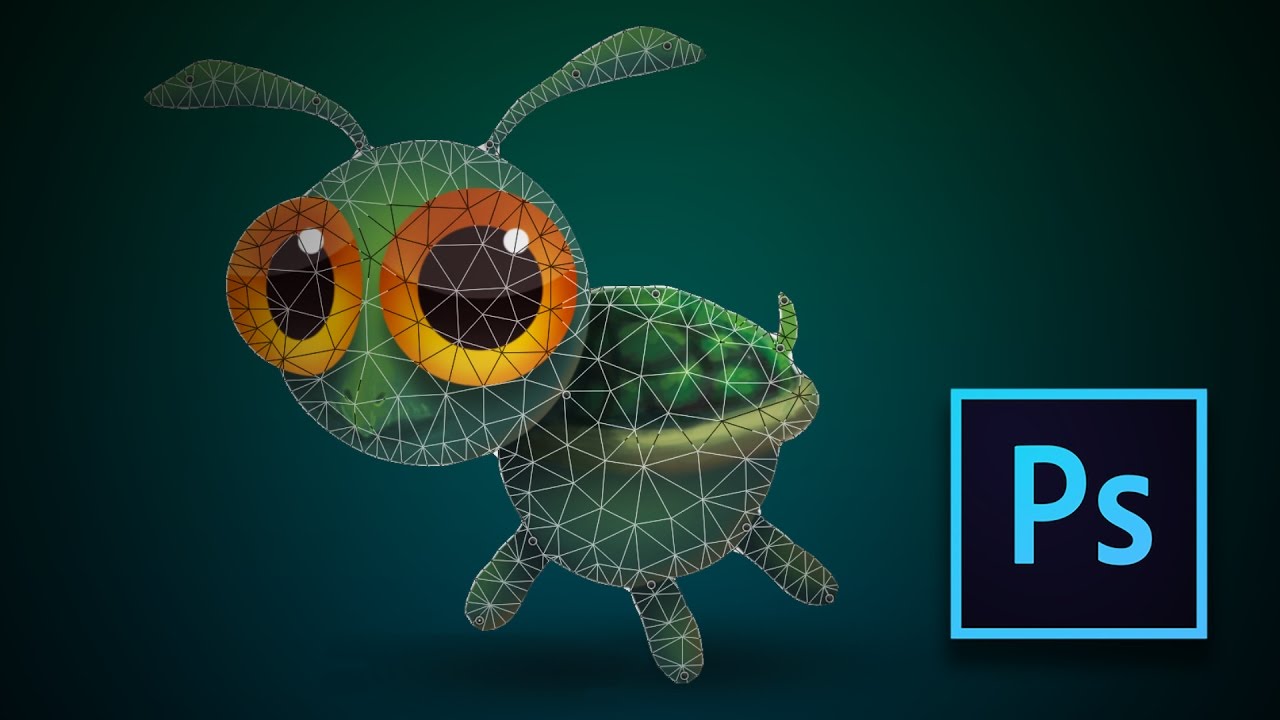 Puppet Warp Animation Game Design in Photoshop - Cute turtle creature animation tutorial
