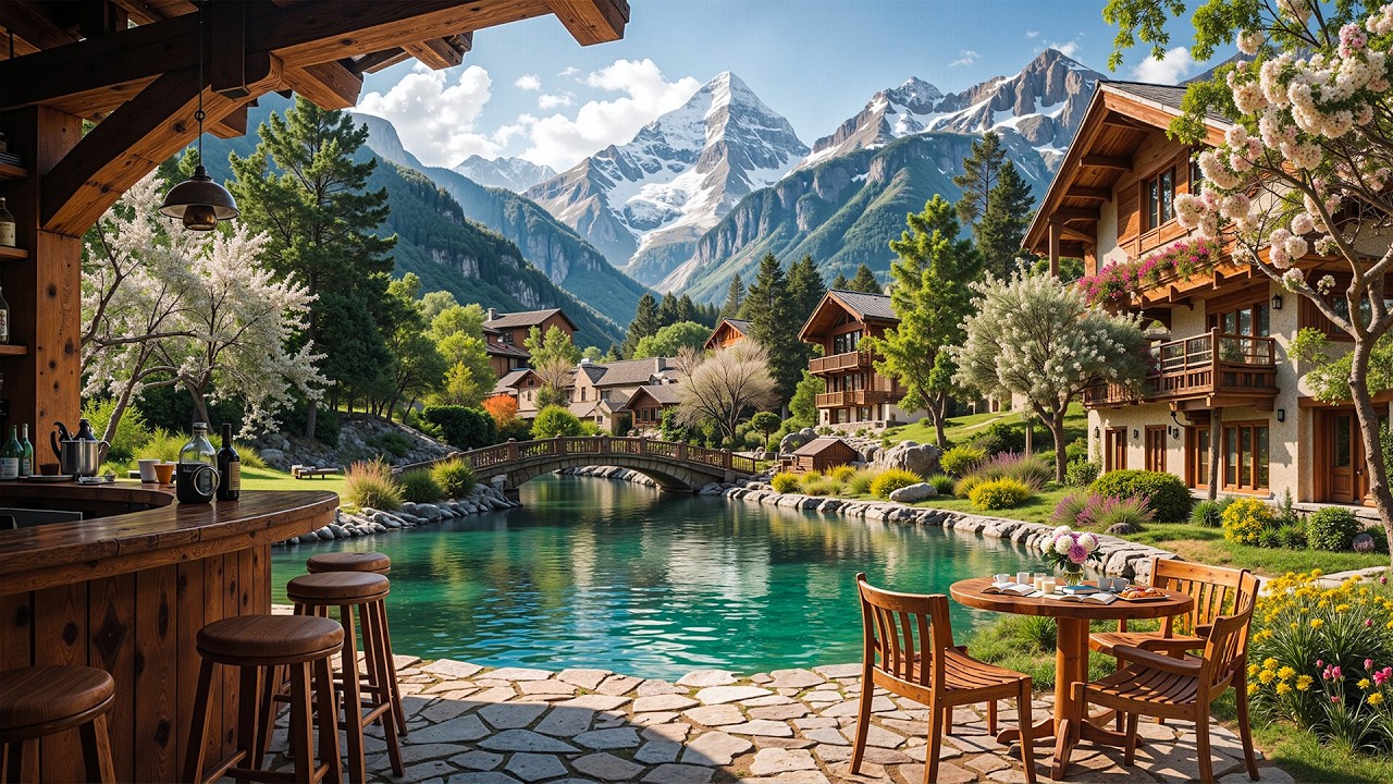 Спокойное утро, джаз на веранде у озера | Нежная джазовая музыка и свежая весенняя атмосфера