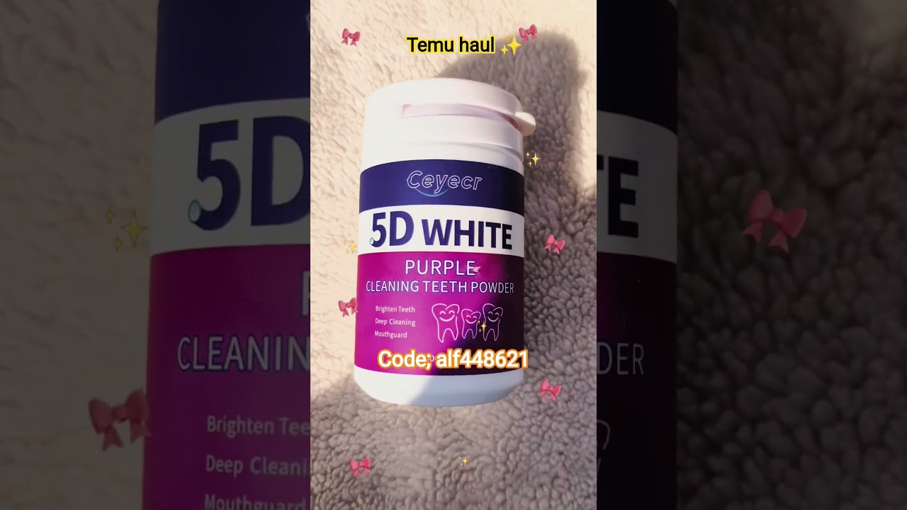 5D White Teeth Whitening Powder Use My Code; alf448621 in Temu Search 🔎 Bar and Get 30💯 Discount