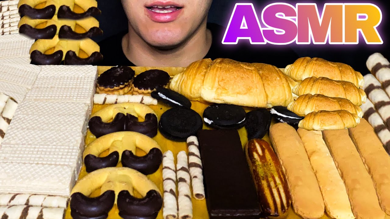 ASMR Chocolate Pastry Feast 🥐🍫 Croissants, Cookies & Crunchy Eating Sounds (No Talking) 