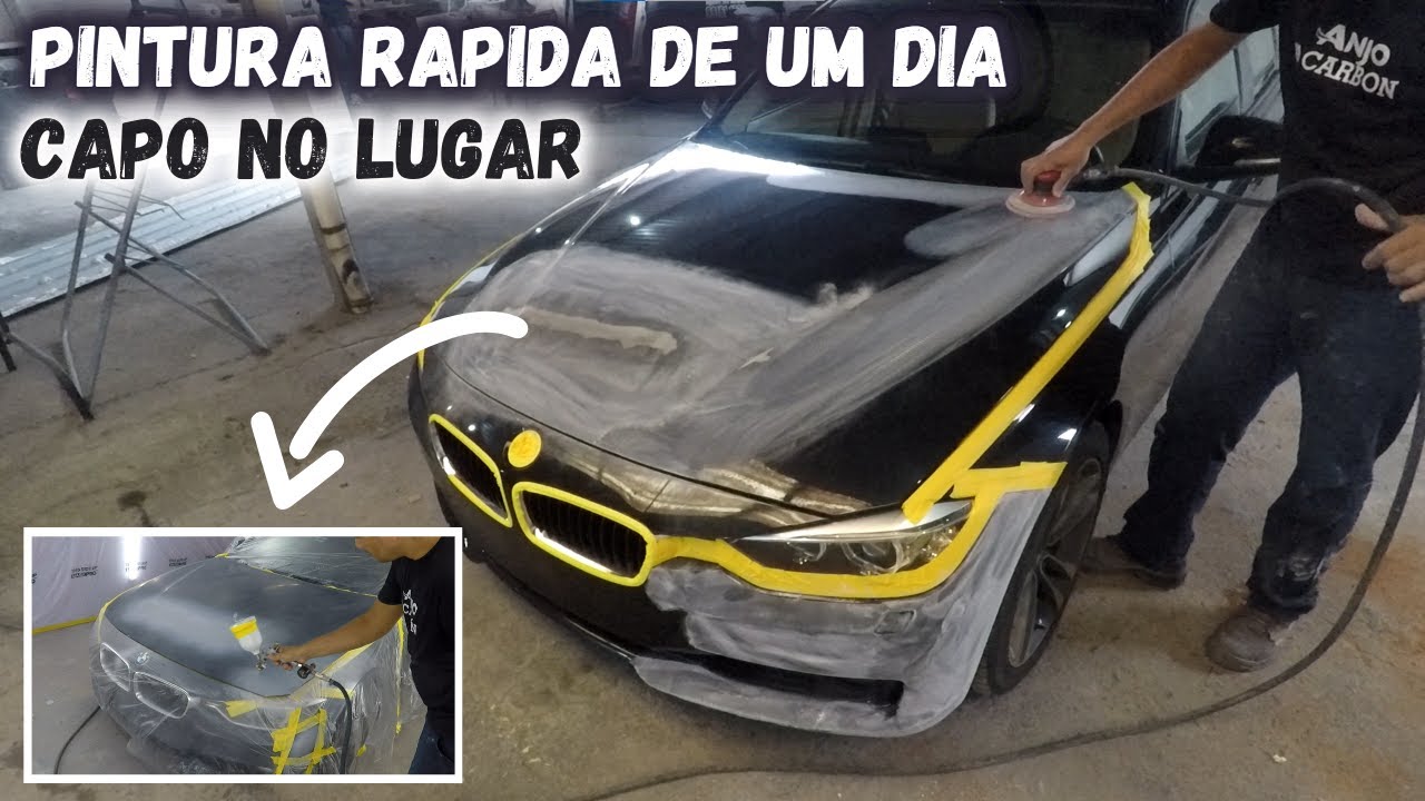 PINTANDO CAPO no lugar e retoque no parachoque da BMW / como fazer pintura rápida de carro em um dia