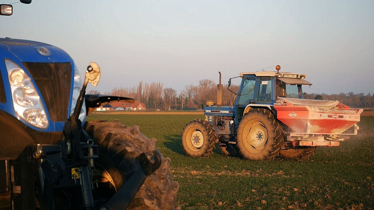 épandage d'engrais 2018!! / Ford 7810 / New Holland t7030