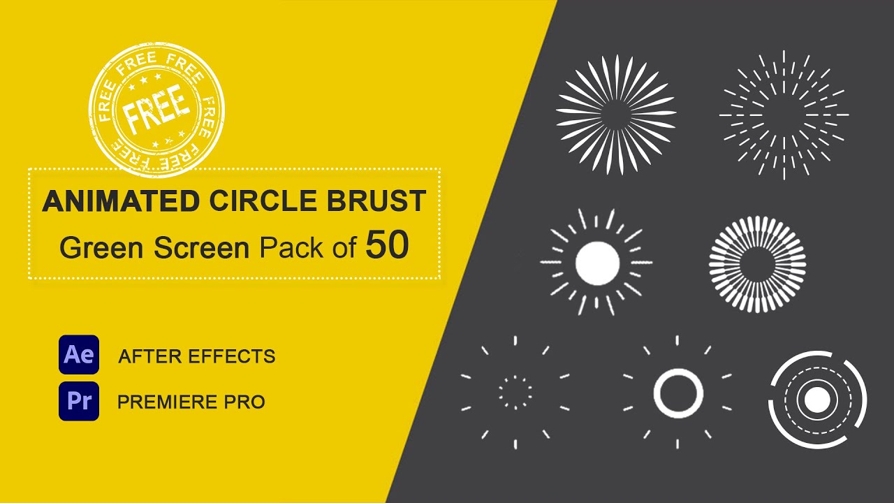 Circles Burst Animations Green Screen Pack of 50 | Free Download