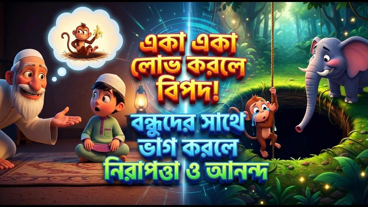 একা একা লোভ করলে বিপদ, বন্ধুদের সাথে ভাগ করলে নিরাপত্তা ও আনন্দ #kidscartoons #islamiccartoons