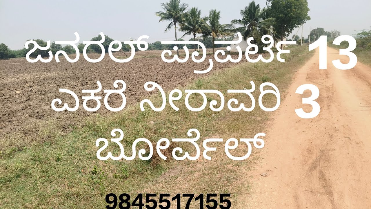 ವೇದಾವತಿ ನದಿ  ಪಕ್ಕ ಜಮೀನು ಜನರಲ್ ಪ್ರಾಪರ್ಟಿ 13 ಎಕರೆ ಪರಶುರಾಂಪುರ ಹತ್ತಿರ document ಅಲ್ಲ clear
