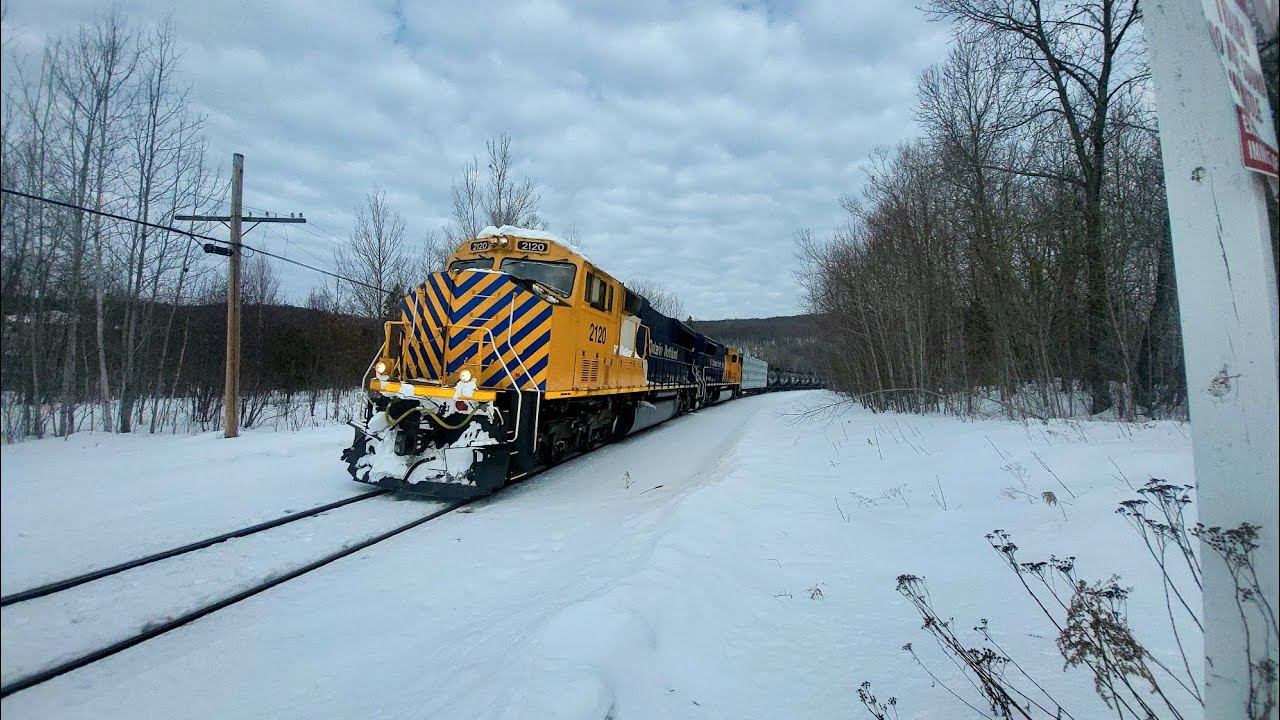 ONR 214 passing thru Trout lake with units ONR 2120 leading, and ONR 2122