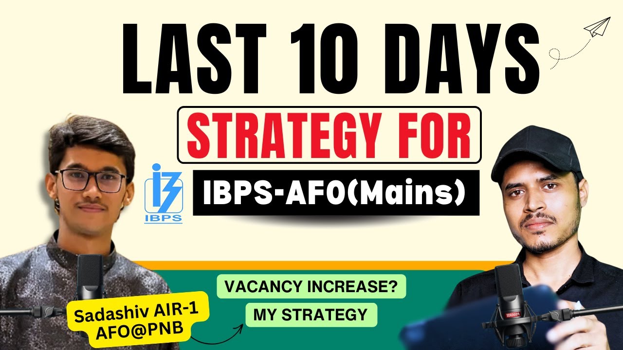 📌AFO Prelims Result 2024 | Topper Last 10 Days Strategy for AFO(Mains) by Sadashiv AFO@PNB
