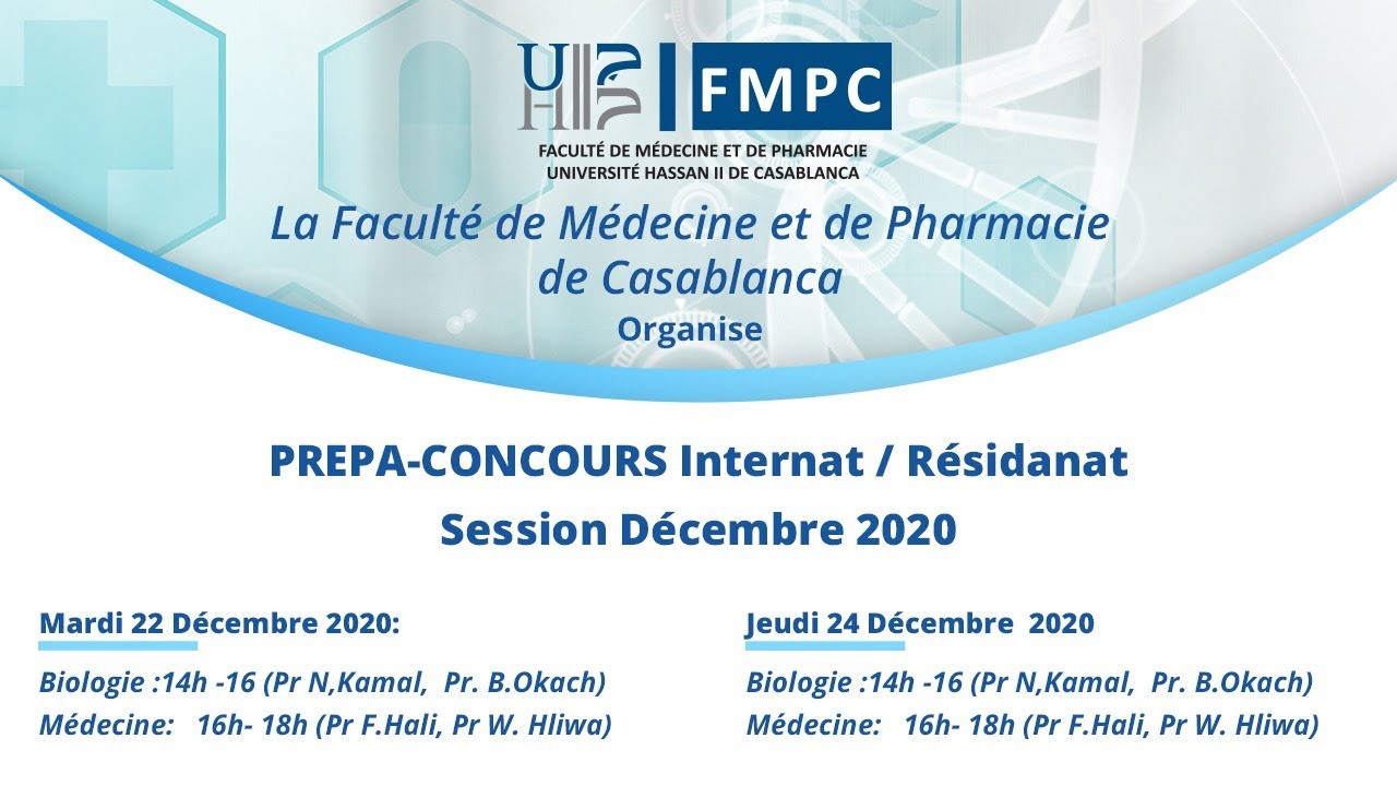 PREPA-CONCOURS  Internat / Résidanat Session Décembre 2020 - 22/12/2020