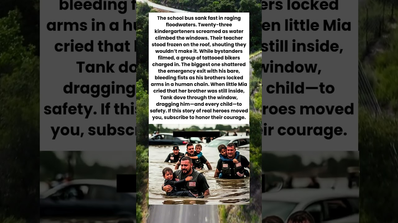 BIKERS SAVE 23 KIDS FROM SINKING SCHOOL BUS 🏍️💪