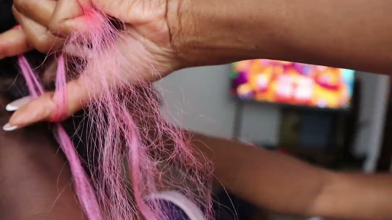 How to: Kids Unicorn Colour Knotless Box Braids with beads | Overhand & Underhand methods