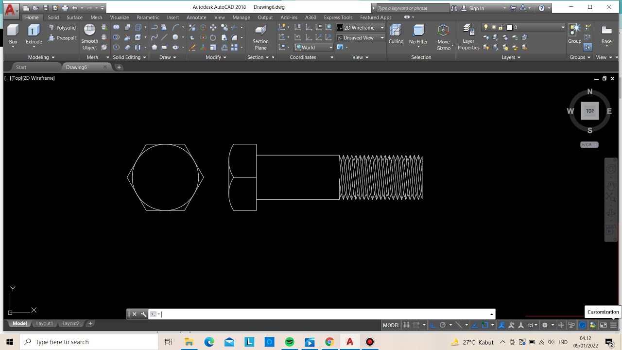 MEMBUAT BAUT 2D AUTOCAD 2018