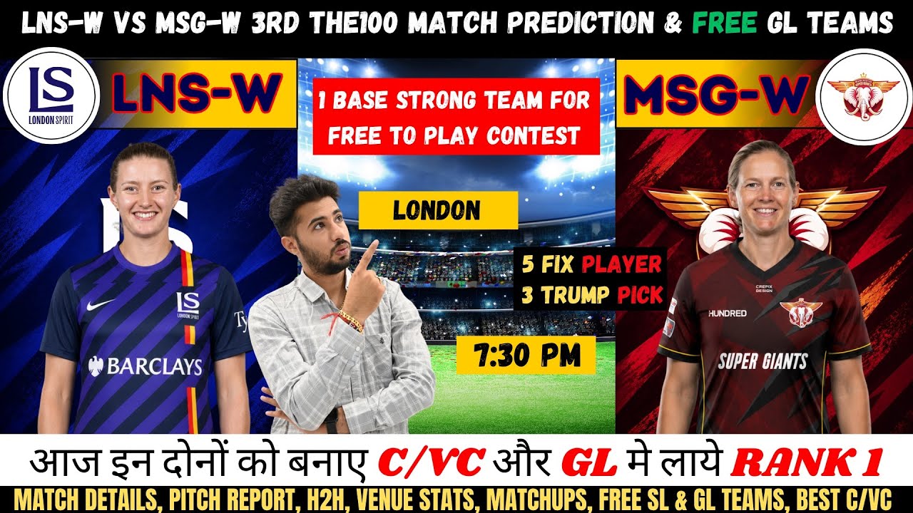 LNS-W vs MO-W Dream11 Prediction, London Spirit vs Manchester Originals Women Fantasy Team Analysis