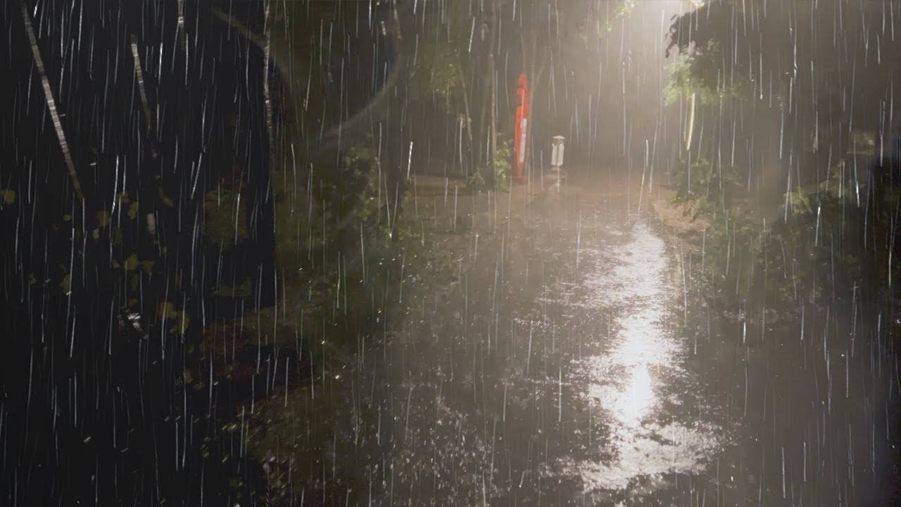 4K 12 Hours Heavy Rain Sounds For Sleeping - 99% Instantly Fall Asleep With Rain At Night