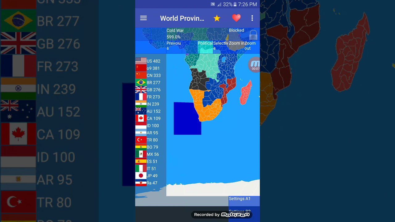 World Provinces maps WW1,WW2, and Cold war