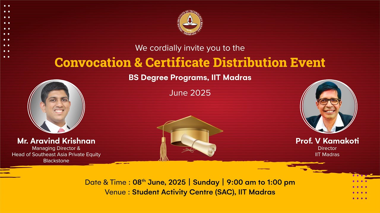Live_Convocation & Certificate Distribution event of the BS Degree Programs 2025,  IIT Madras