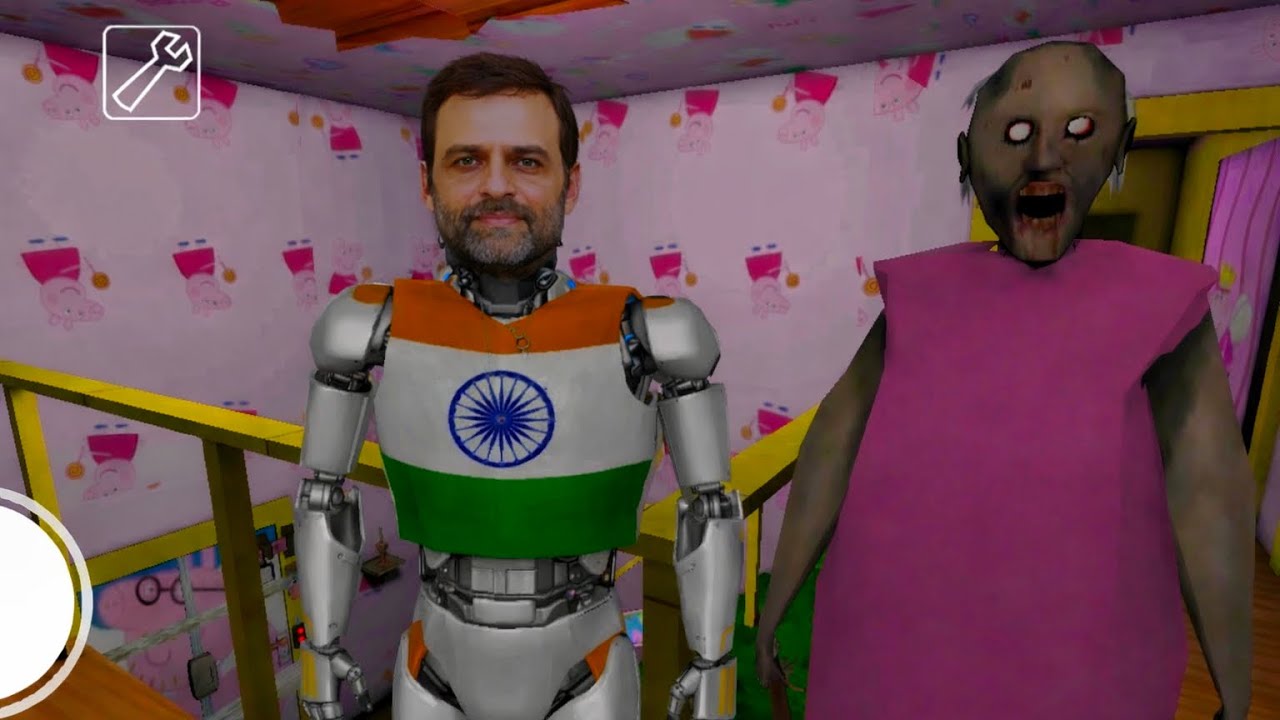 😁 Granny Horror Game with Robot Rahul Gandhi | Peppa Pig Mod Gameplay