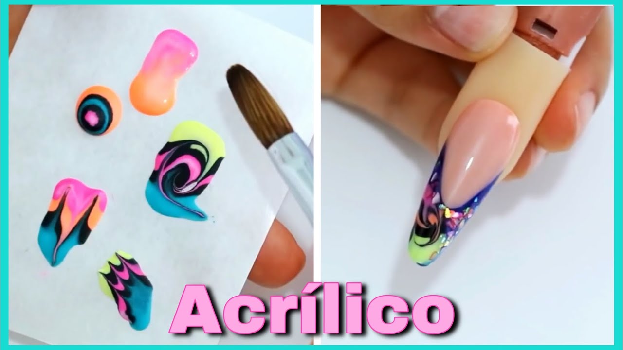 Clase #13 MARMOLEADO CON ACRÍLICO 💖 UÑA GOTHIC ALMOND / ALMENDRA GÓTICA